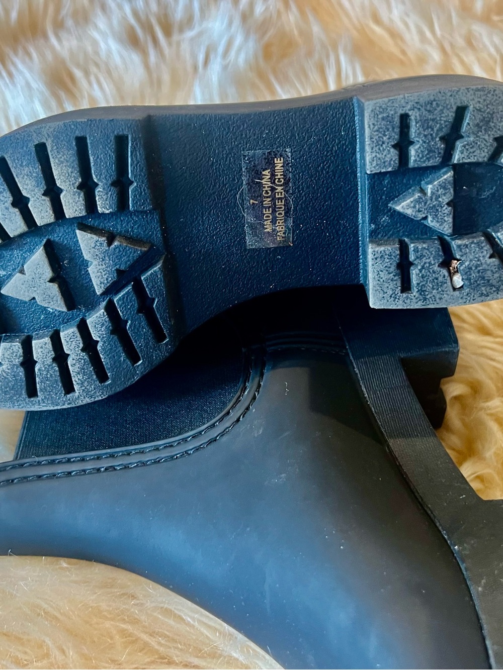 Jeffrey Campbell Men’s  Rain Boots in Navy Blue - Picture 6 of 8
